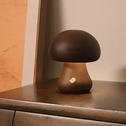 Stone Lampe Wooden Mushroom