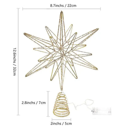 Zvezda za vrh božićne jelke sa LED svetlima