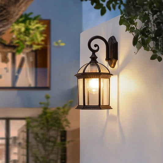 American  vintage outdoor wall lights waterproof corridor aisle lights villa doorway lights garden led household  wall lamps